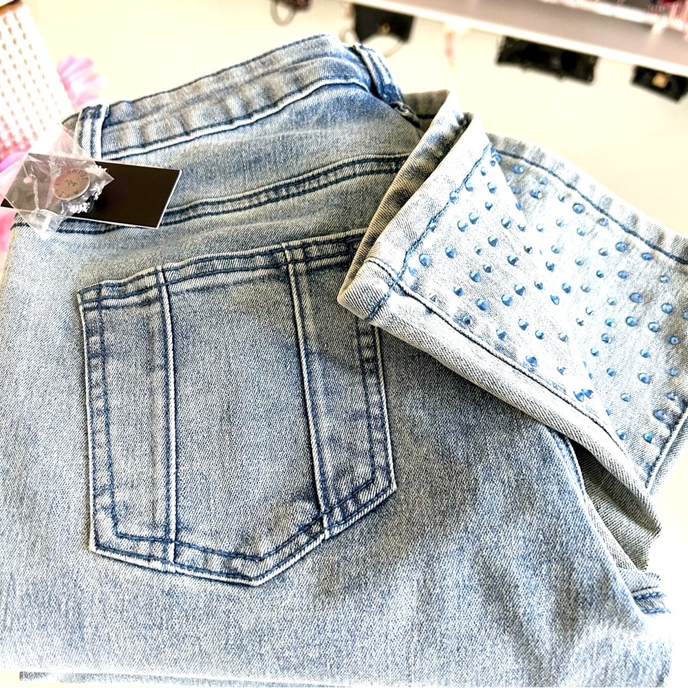 A. Z. I. Brianna Blue Rhinestone Studded Jeans Size 2